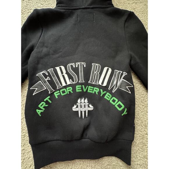 First Row Art Dept graphic fleece Varsity hoodie with patches Small New Nwt - Picture 5 of 12